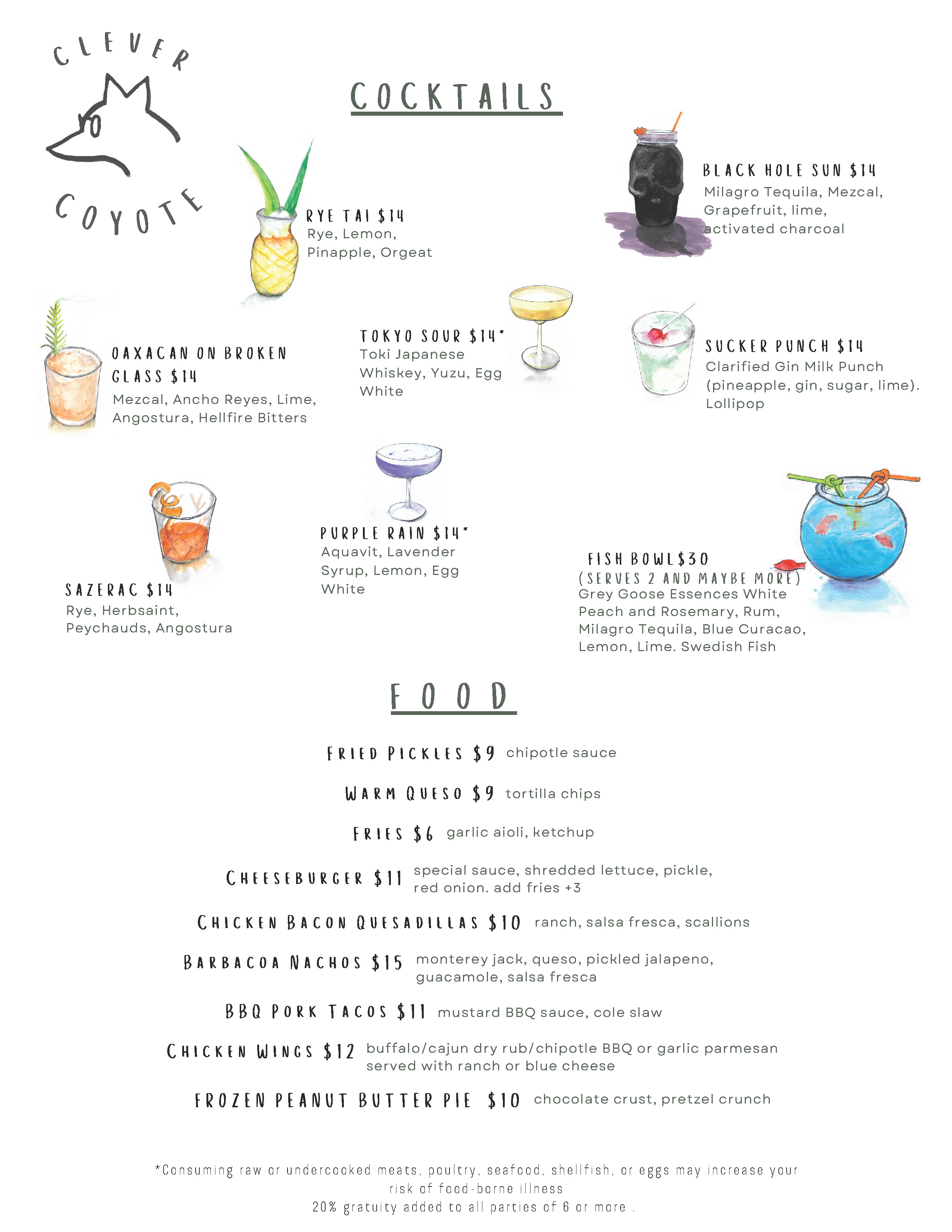 The Lounge Menu - Page 1